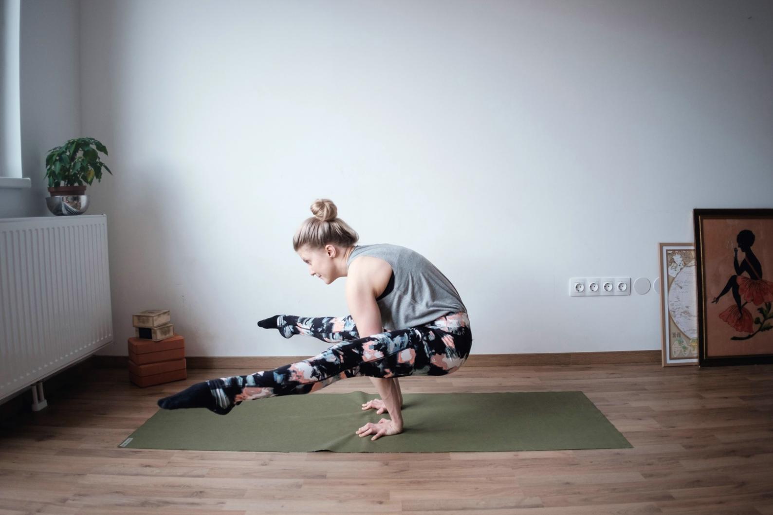 Close-up of breath awareness exercise in yoga practice